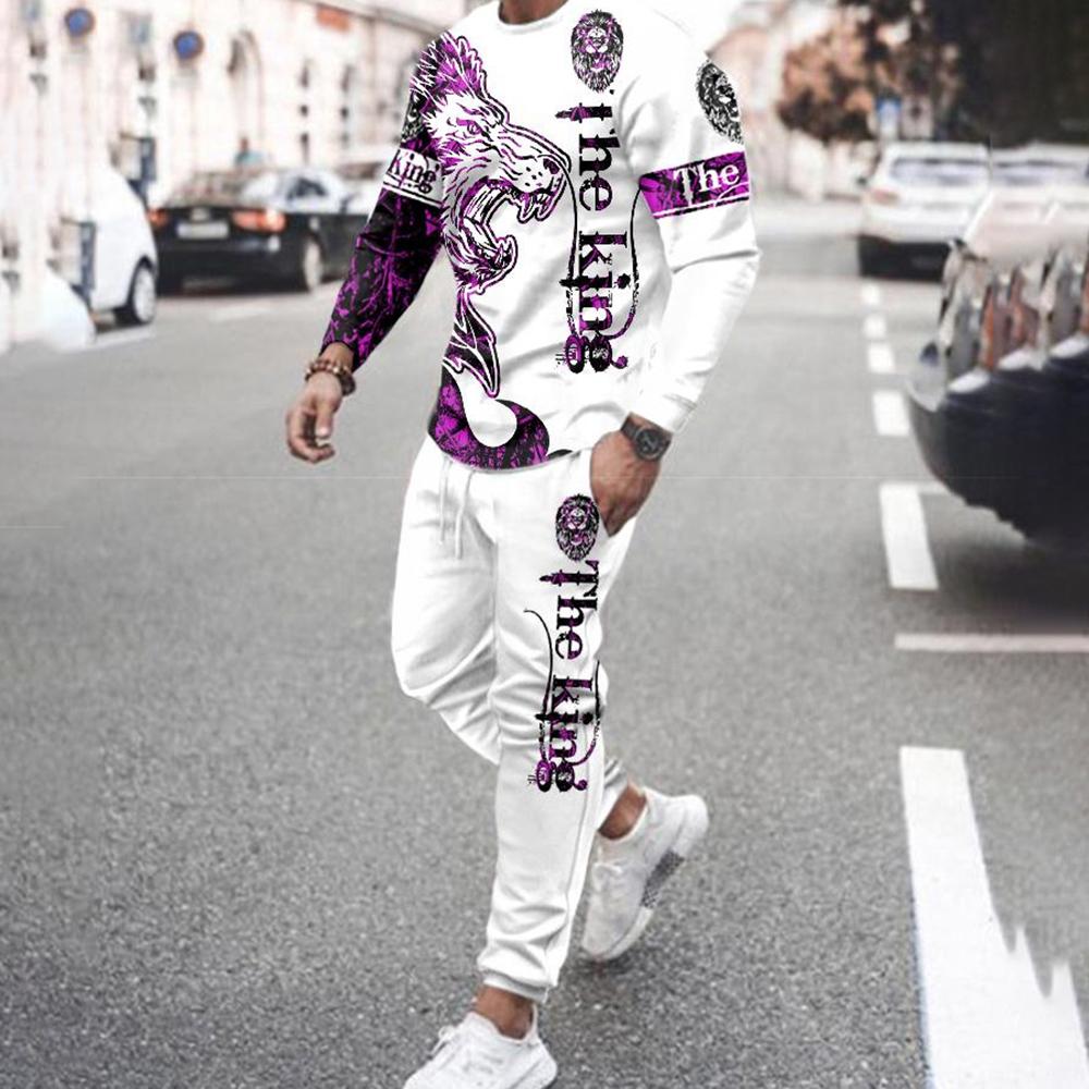 3D Print Men's 2 Piece Sets 2023 Casual Sportswear Trousers Suits Men Long Sleeve Autumn T-shirt Tracksuits Pant Leisure Outfits