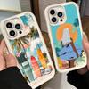 Чехол для телефона iPhone 17 Air 16E 15 16 Pro Max Доска для серфинга Серфинг Серф Летний Чехол 14 Plus 13 12 Mini Мягкий Силиконовый Fundas