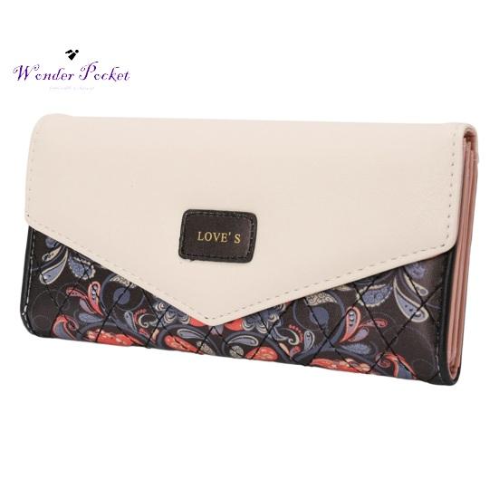Женский кошелек в форме конверта, винтажный цветочный ромб с принтом, длинный, портативный, из искусственной кожи, большой емкости, с твердым швом, женский кошелек, сексуальная одежда для взрослых