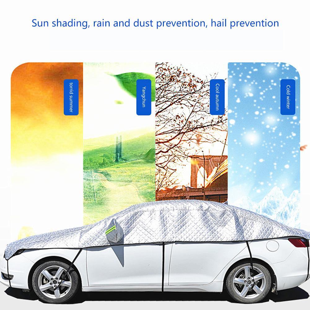 Car Accessories Sunshade Half Cover Car Coat Sunblock Sunshade Rain Car Cover Half Heat Dust And K8F1