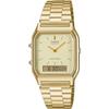 Часы кварцевые CASIO ANA-DIGI Vintage Series AQ-230GA-9DMQ Unisex Dual Time Gold Overseas Model