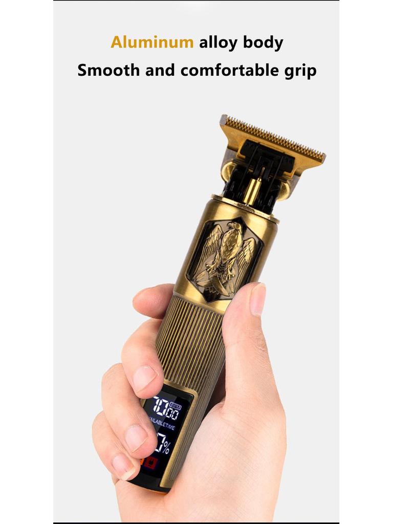 Электрическая машинка для стрижки волос с USB-цифровым дисплеем, бритвой и функцией карвинга