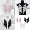 Flower Embroidered Lace Applique Beads Rhinestones Applique Sew On Patches Applique for Wedding Gown Evening Dress