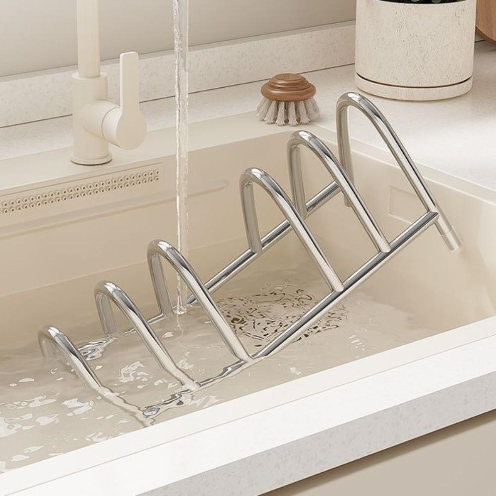 Rustproof Pot Lid Storage Rack Stainless Steel Kitchen Countertop Organizer For Kitchen Storage