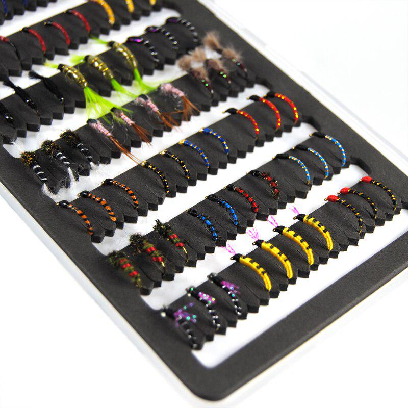 76 шт., Нимфа, Скад, Мидж, нахлыстовая рыбалка, тонкая коробка для ловли форели, путассу, приманки, приманки, рыболовные снасти