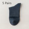 5 пар хлопковых носков до середины икры на весну, лето и осень. Антибактериальные носки из чесаного хлопка с защитой от запаха. Удобные носки из хлопка без косточек.