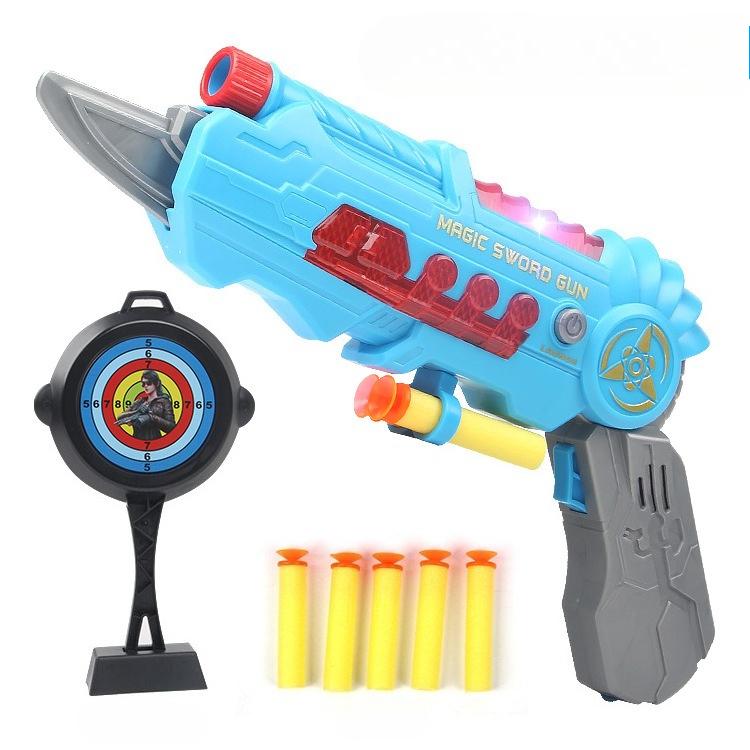 Deformable Soft Bullet Toy Gun with Sound Light Music Airsoft Gun Foam Soft Bullet Blaster Plastic Weapon Model Pistol Toy