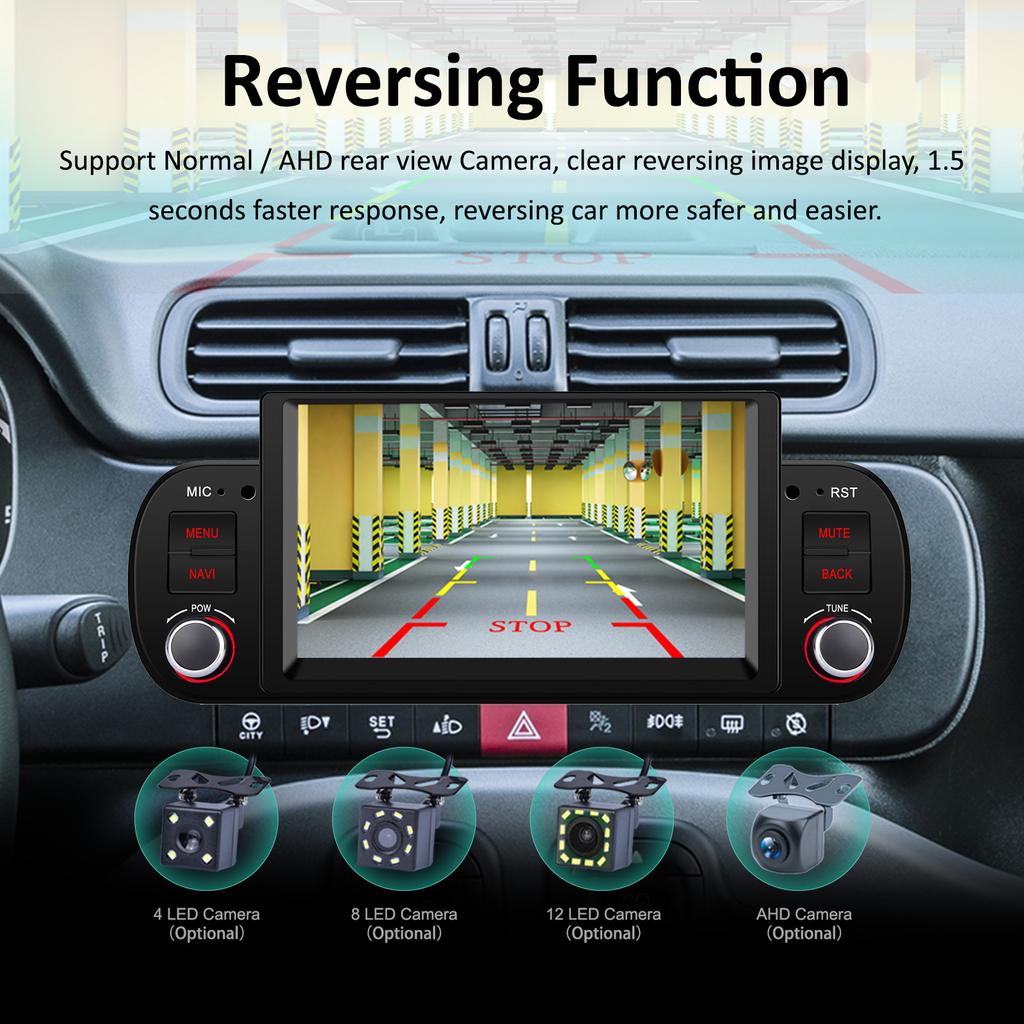Автомобильное радио мультимедиа для Fiat Panda 2013-2020 Android Видео Стерео Android Auto Carplay GPS НЕТ 1 din DVD 7" Головное устройство