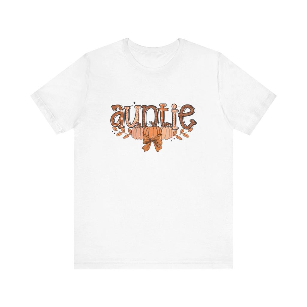 Auntie Fall Shirt Pumpkin Aunt Tee Cute Autumn Graphic Thanksgiving T-Shirt
