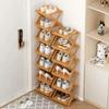 Foldable Shoe Rack Breathable and Simple Shoe Rack Household Multi-layer Shoe Rack Bamboo Free Installation Extendable Shoe Rack