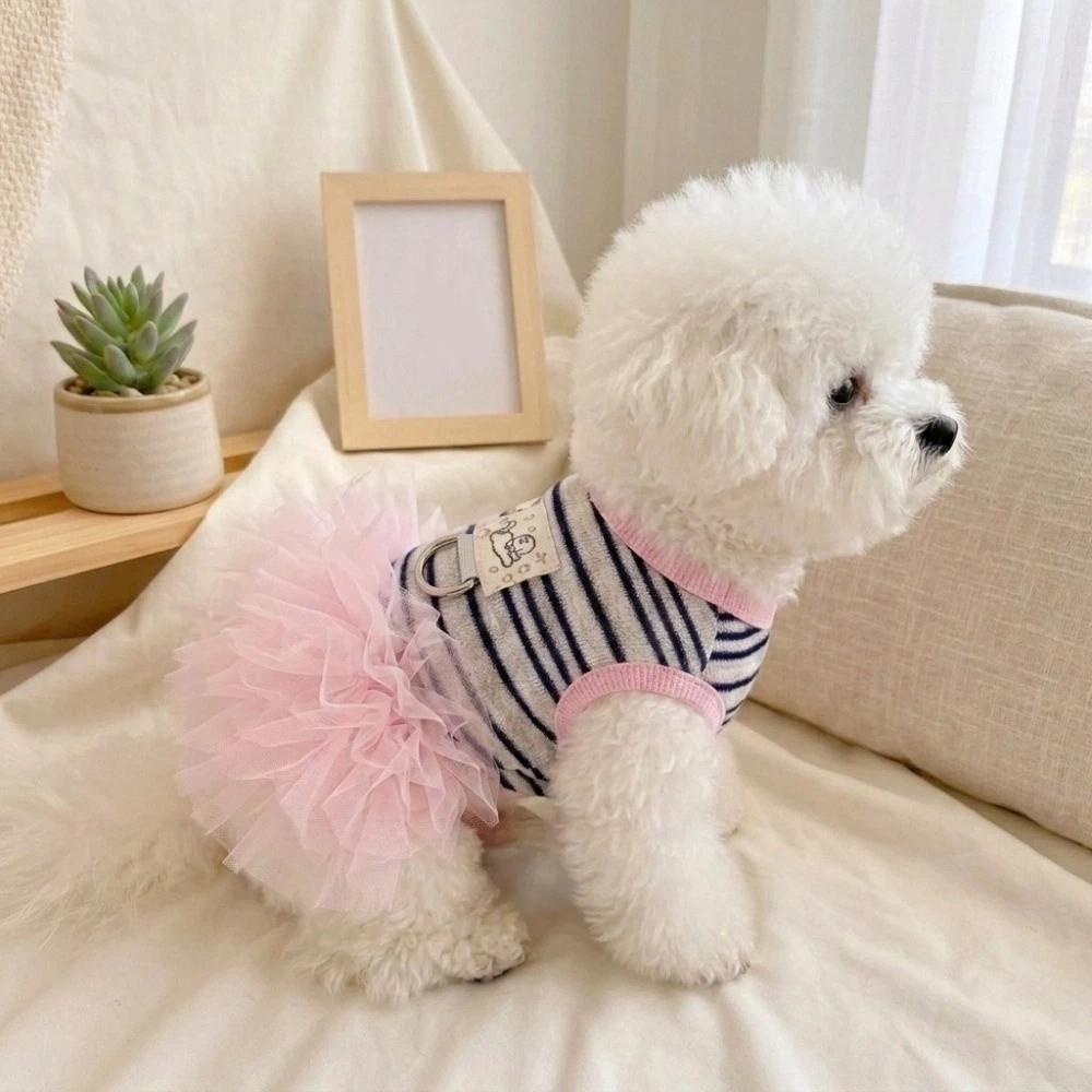 Thin Breathable Dog Cooling Vest Sweet Style Pet T-shirt Pet Strap Puff Skirt Daily Walk