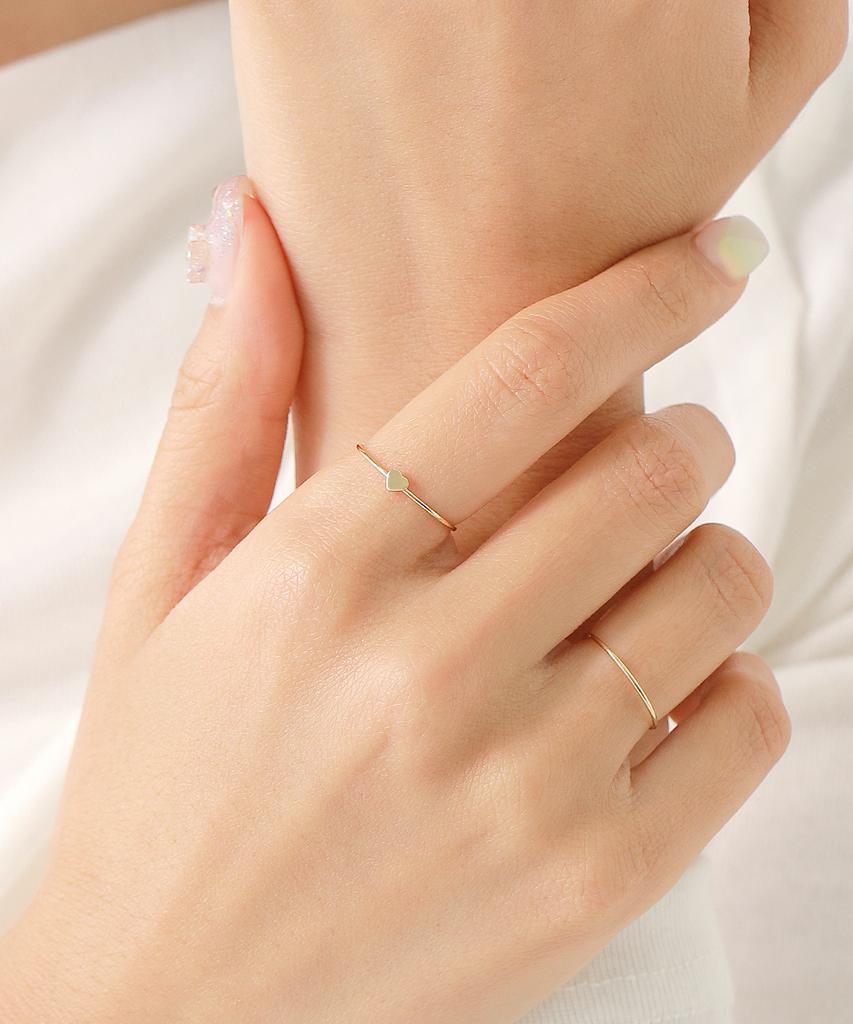 Mcel Маленькое Плоское Кольцо-Сердце 14K/18K