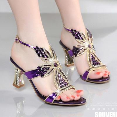 CINESSD Натуральная Кожа Женские Босоножки Туфли Лето Стразы Высокий Каблук Женские Свадебные Туфли Сексуальные Кристальные Босоножки с Открытым Носком