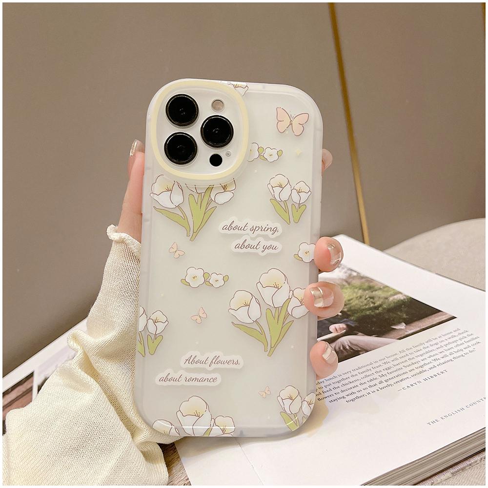 Новый чехол для телефона Tulip Folwer Rabbit для Iphone 11 12 13 Pro Max Mini X Xs Max Xr 7 8 Plus Se 2020 2022, мягкие милые силиконовые чехлы