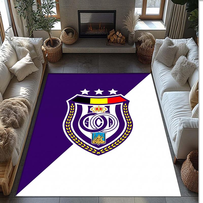 Anderlecht FC Soccer Football Pattern Soft Area Rug Non Slip Indoor Floor Carpet Sports Decor Mat for Bedroom