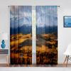 Горы Пейзаж Прозрачная Вуаль Шторы Озеро Отражение Воды Деревья Осенние Окна Тюлевые Шторы для Гостиной Шторы Декор