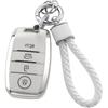 Kia Key Fob Cover with Keychain, Soft TPU Key Case Fit for Kia Forte Koup NIRO Optima Rio Sorento Soul Sportage Smart 2 3 4 Buttons
