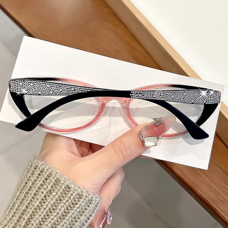Модные очки для чтения, инкрустированные бриллиантами, и очки для чтения с высоким разрешением «кошачий глаз» для женщин среднего и пожилого возраста