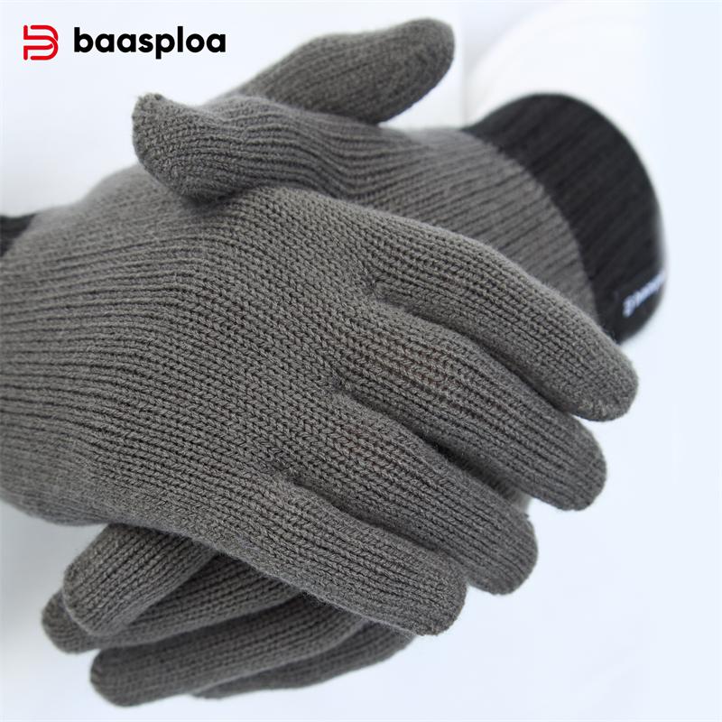 BAASPLOA Зимние перчатки теплые удобные модные универсальные мужские и женские перчатки для отдыха на открытом воздухе с защитой от замерзания