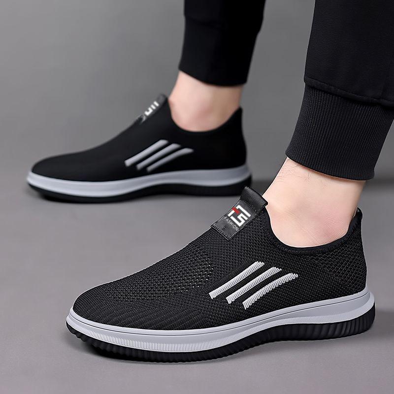 Men's Spring Autumn Casual Shoes Breathable Lightweight Sport Sneakers Easy Wear Middle Age and Elderly Walking Comfortable