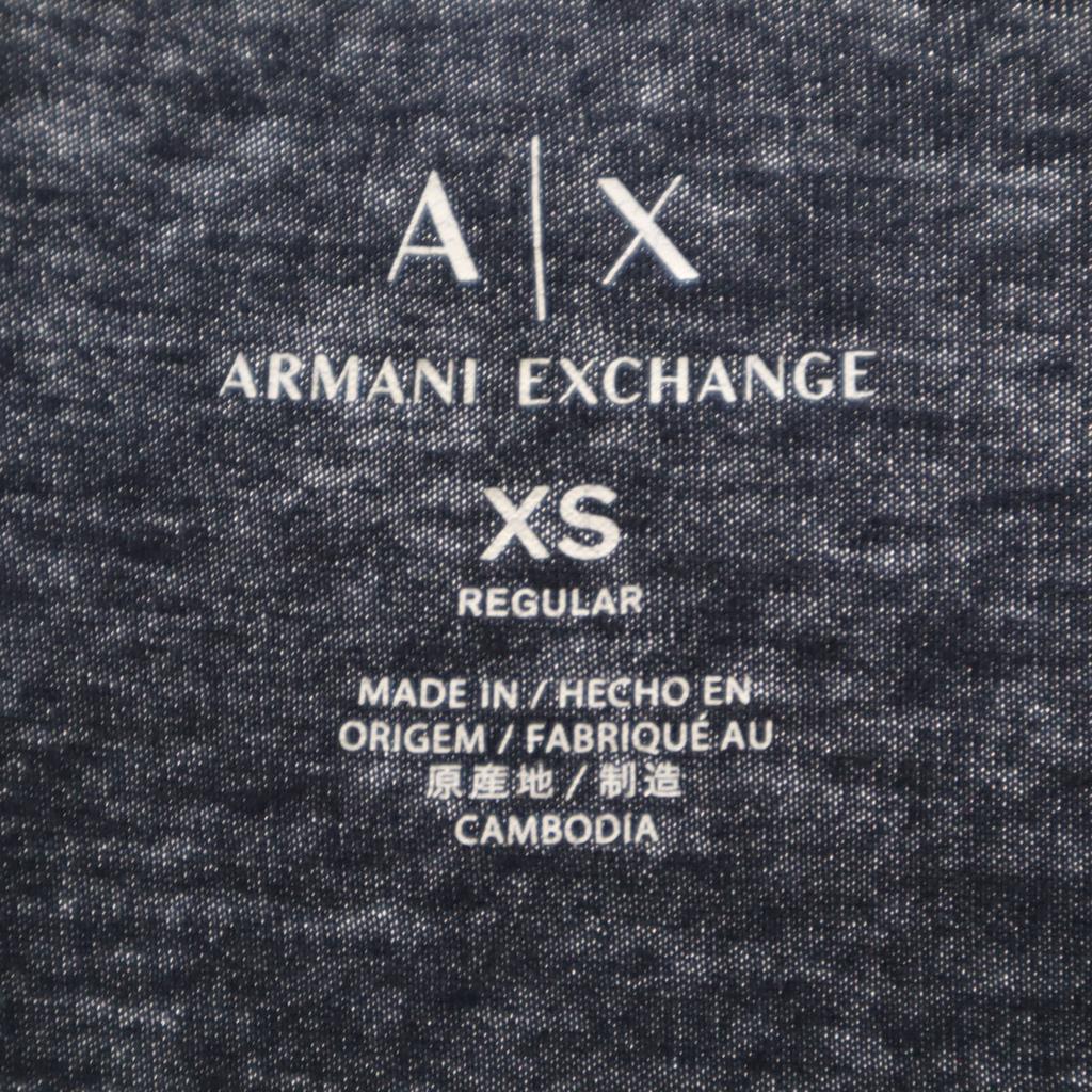 Armani Exchange Футболка с тисненым логотипом, с коротким рукавом, XS, темно-синяя, мужская, б/у