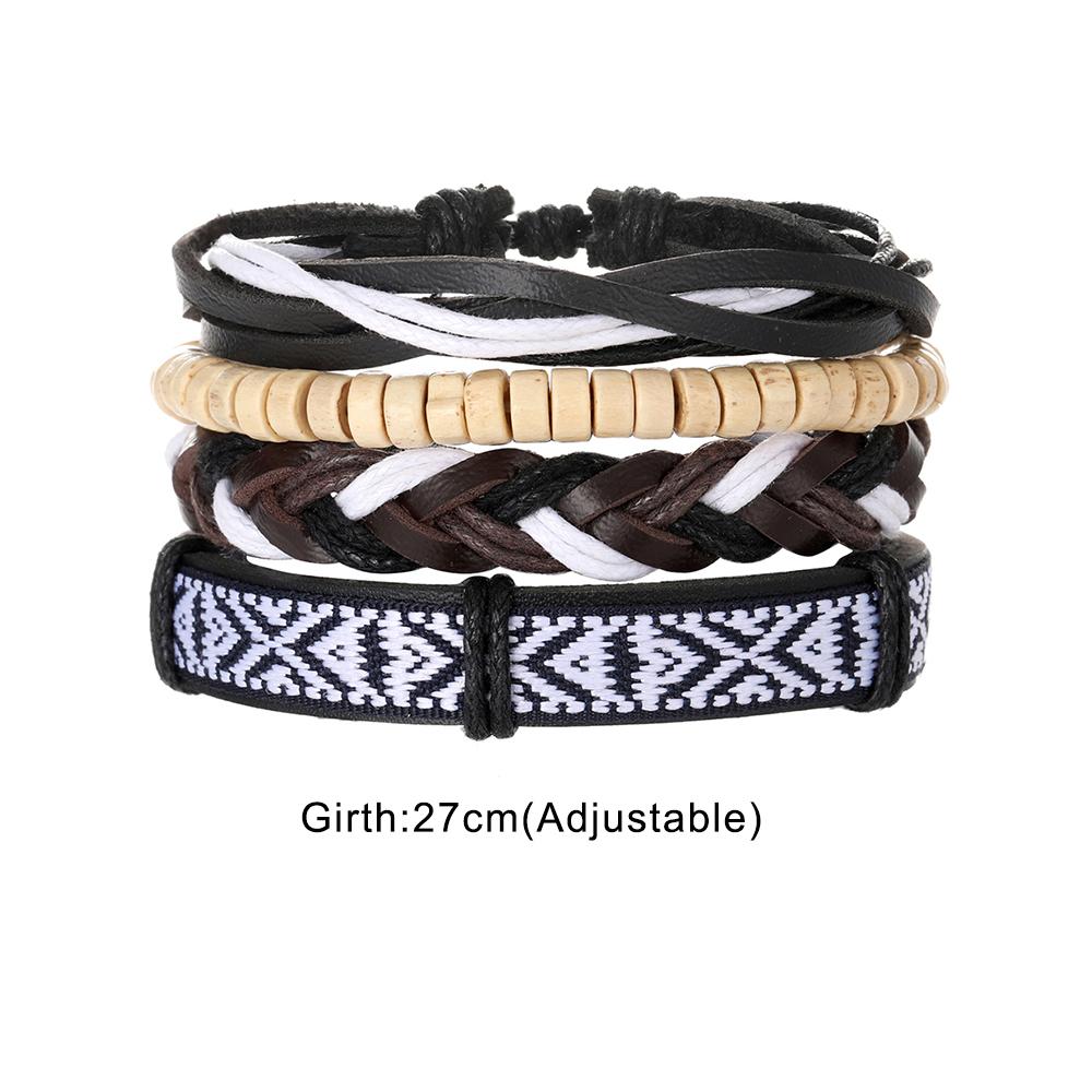 Винтажные кожаные тканые многослойные браслеты в этническом стиле в стиле бохо Эффектные украшения для женщин и мужчин