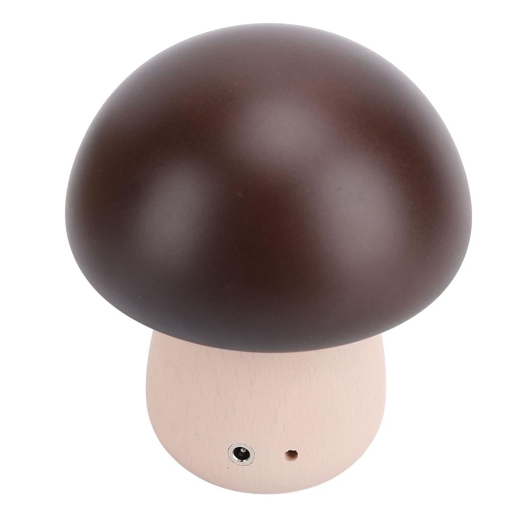 Small Wood Mushroom Lamp Night Light Cordless Bedside Touch Lamp USB Rechargeable 450mAh Battery