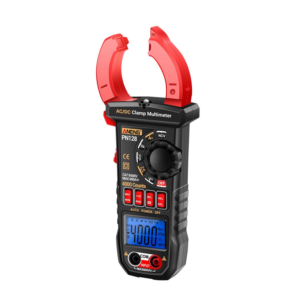 ANENG PN128 Clamp Meter 4000 Counts 600A ACDC Current Ammeter Voltmeter Electric Tester True RMS
