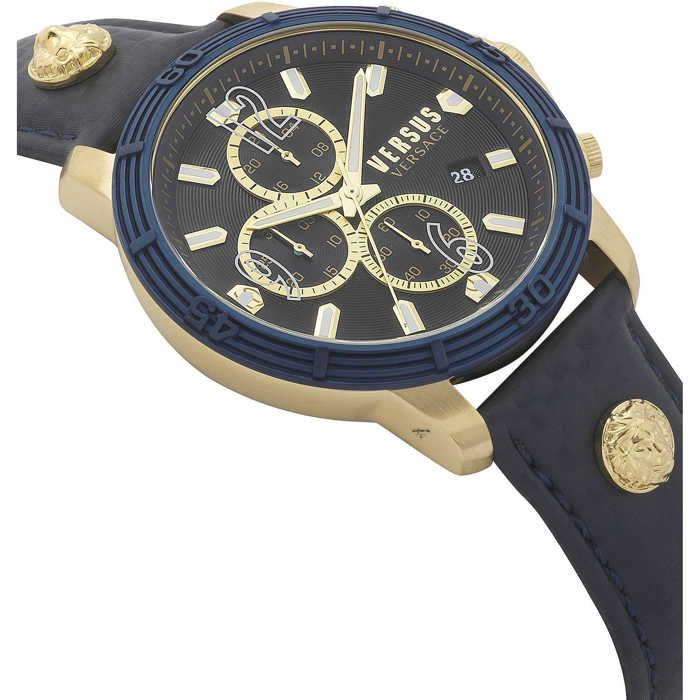 Montre - Versus - VSPHJ0220 - Multifonctionnelle - Acier inoxydable - Cuir bleu