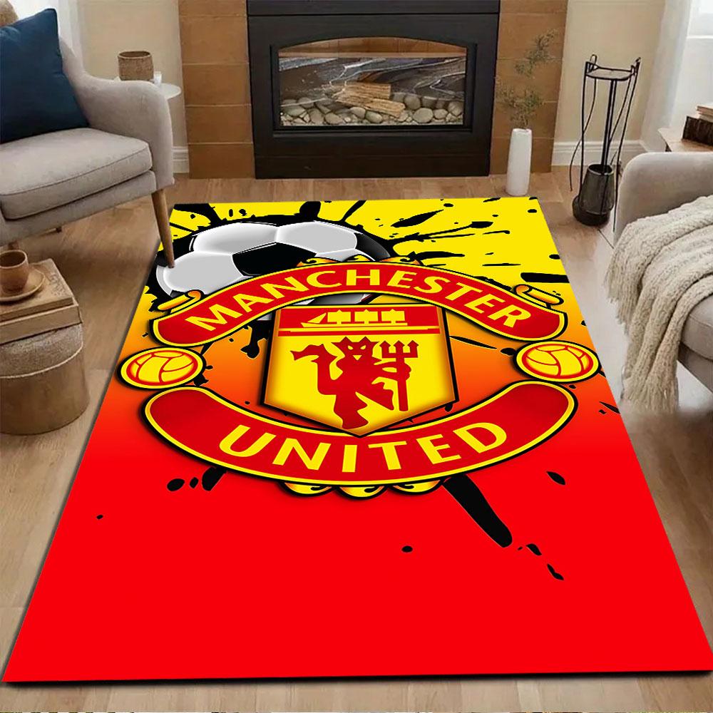 "Manchester United Logo Design Rug" Patterned carpet, non slip mat suitable for living room and bedroom sofas