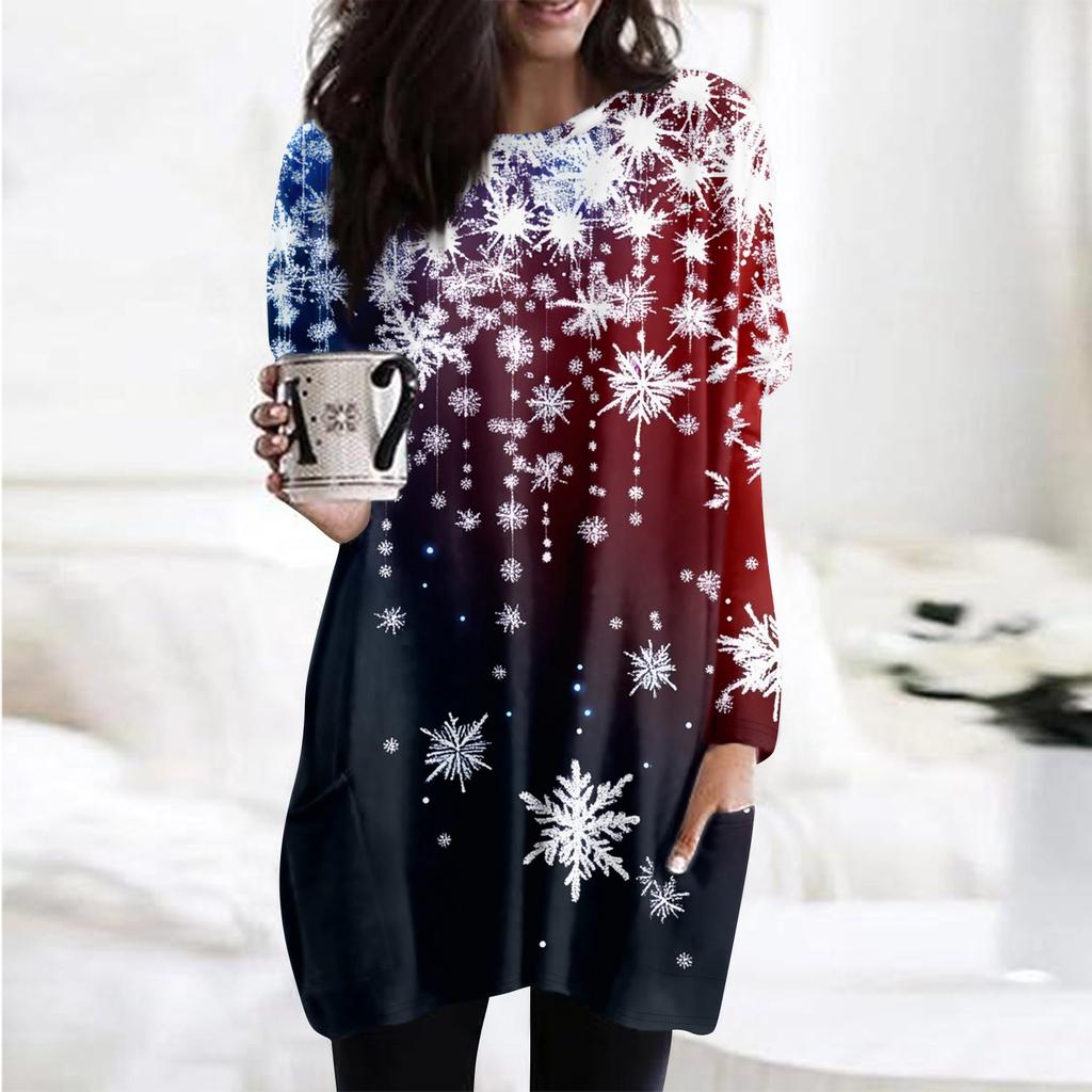 Женская толстовка с круглым вырезом и принтом, платье-рубашка с длинными рукавами и принтом, пуловер свободного покроя, свободный крой, топы с карманами