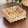 Квадратная плетеная из травы коробка для салфеток Держатель для салфеток из соломы Плетеная корзина для хранения мелочей Офис