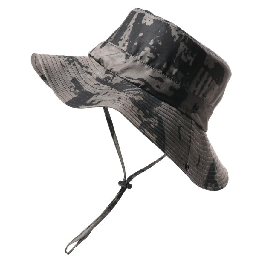 Summer men's and women's camouflage outdoor bucket hat quick-drying foldable Benny hat climbing shade sun protection cap foldable