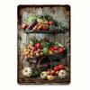 SHEIN Vintage Tin Sign Retro Kitchen Wall Decor Farm Vegetable Metal Art for Home Office