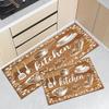 Eat Live Laugh Kitchen Mat Vintage Wood Grain Utensil Print Non Slip Oil Proof Runner Set Kitchen Floor Decor