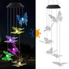 Solar Powered Butterfly Wind Chime Light with Colorful LED Home Decor Wind Chime 120mAh Waterproof Solar Hanging Light