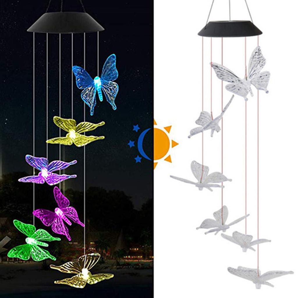 Solar Wind Chime Light Butterfly Light with LED Waterproof and Durable Home Decoration Solar Wind Chime Hanging Light