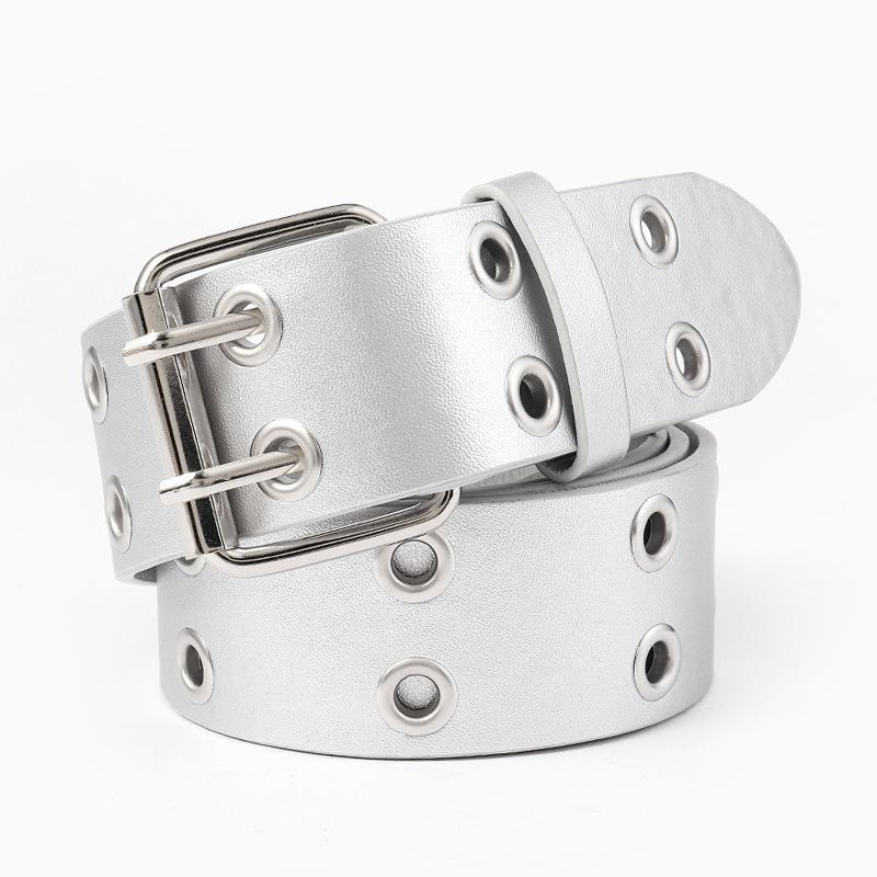 Новый панк-стиль «Куриный глаз» и «Воздушный глаз» с вырезами, пряный женский рабочий ремень с роликовыми пряжками с двойной иглой, универсален