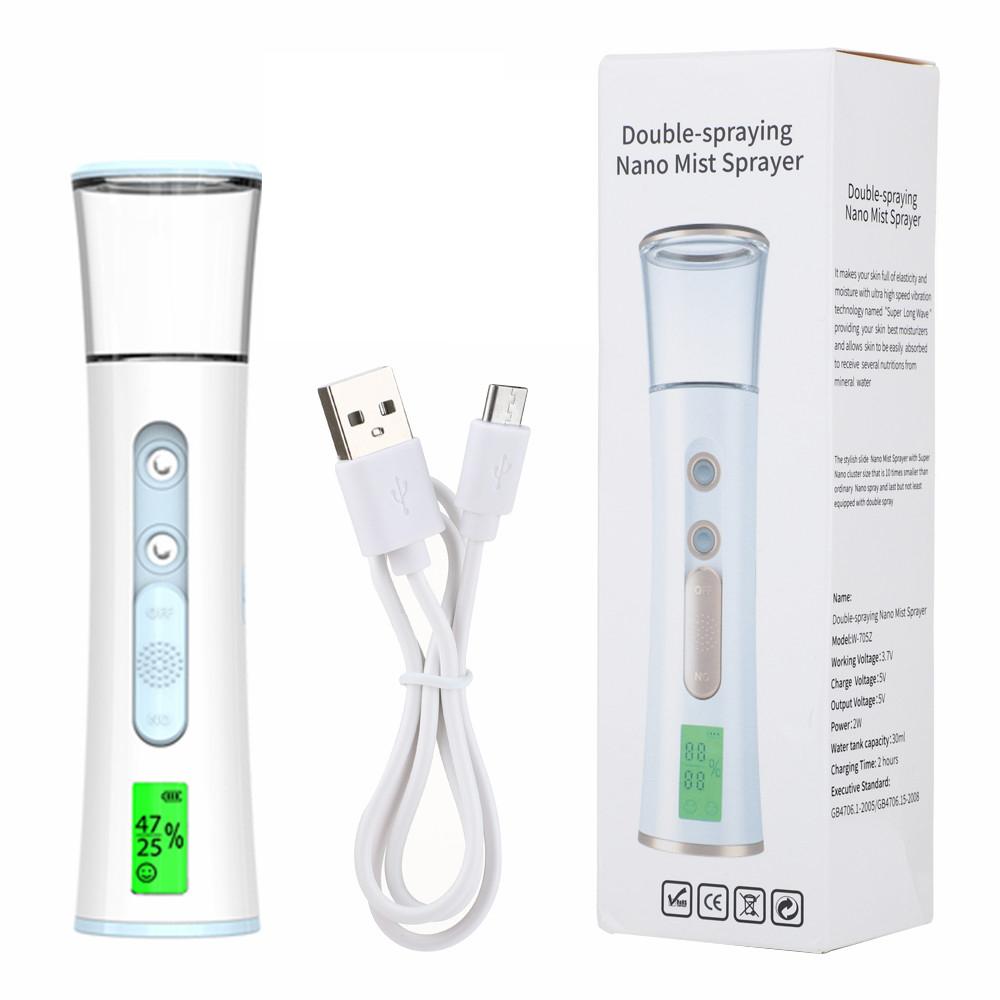 Protable Mini Nano Mist Sprayer Facial Steamer Skin Tester Machine Hydrating Moisturizing Face SPA Humidifier Skin Care Tool