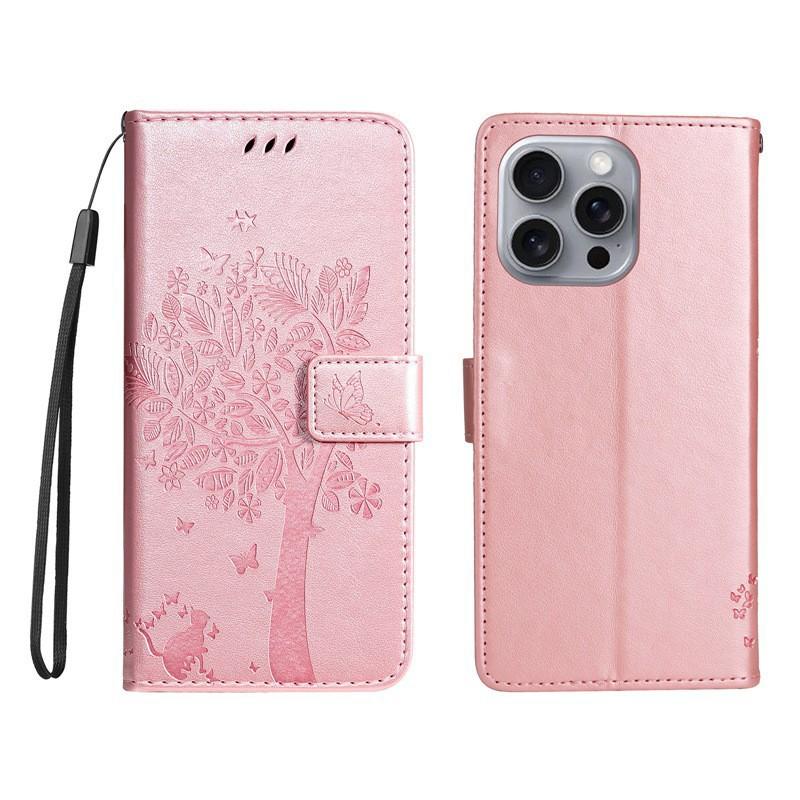 Suitable for Apple16E Phone case iPhone15/14/13/12Cat Tree Butterfly Protective Cover16pro