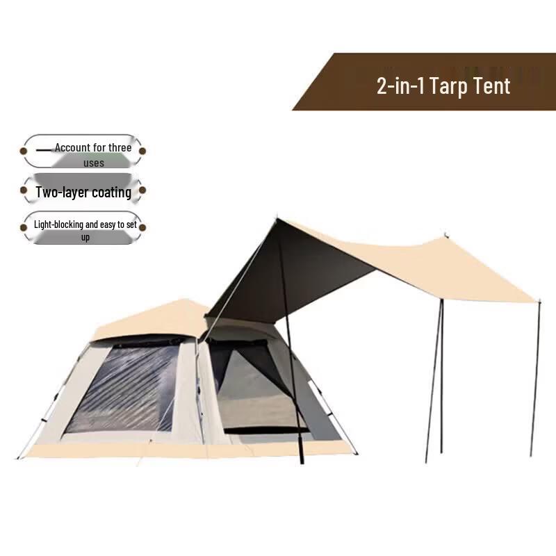 Tri-polar TP2408 Automatic 3-4 Person Blackout Canopy 2-in-1 Tent
