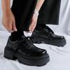 Fashion Black Men's Thick Soled High-quality Shoes Versatile Fashion Designer Style Wedding Party Outdoor Leisure Heightened Shoes