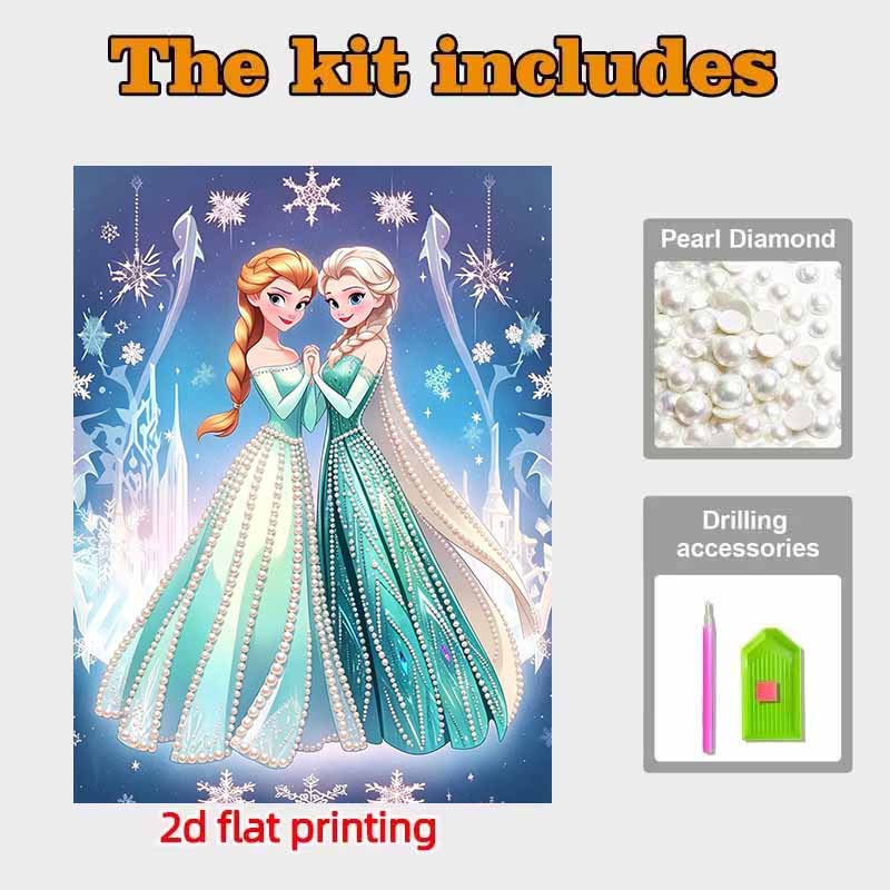 Disney Pearl Art Sisters United in the Frozen Kingdom Pearl Art Painting Kit Creative Gift for Adults Beginners Ideal for Home Wall Decor
