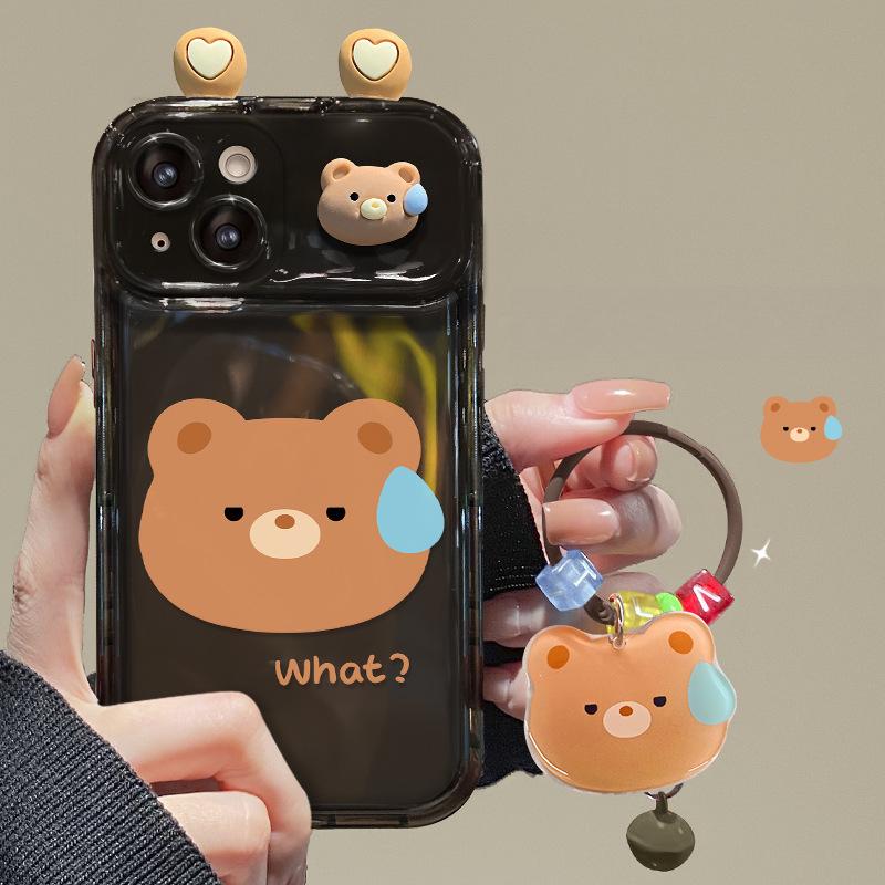 Applicable To Apple 15promax Mobile Phone Case IPhone 14/13 Rabbit Doll Pendant Xr/xs Flip Mirror 12