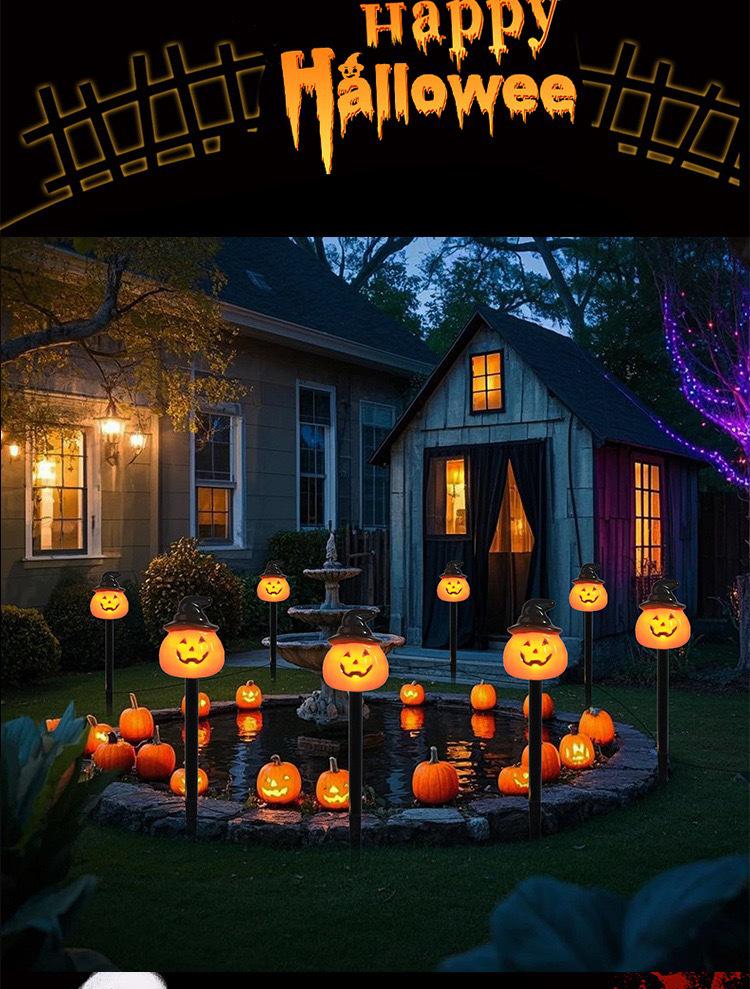 Solar LED Halloween Pumpkin Lantern for Outdoor Garden - Waterproof Decoration