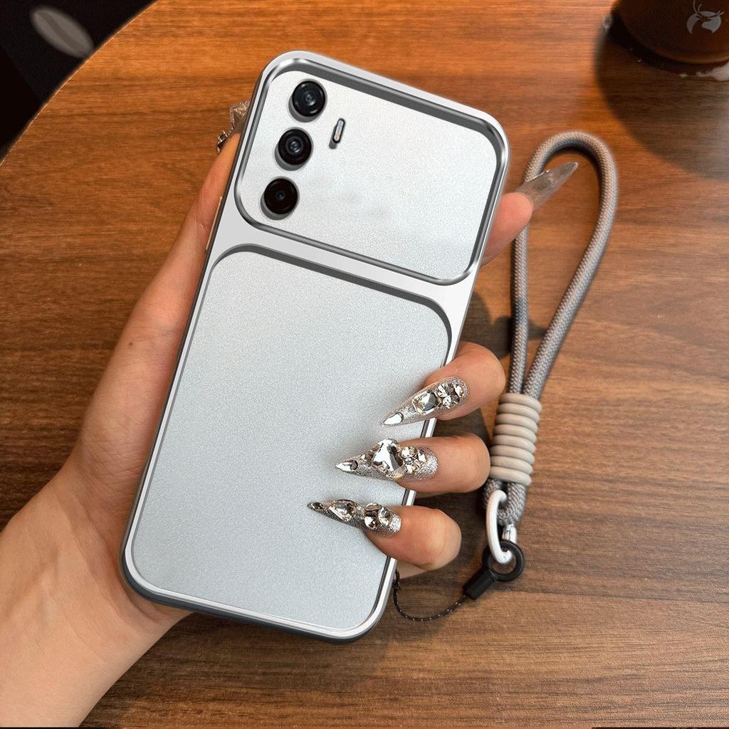 Роскошный чехол для телефона с большим окном и ремешком для realme C65 4G, премиальный текстурированный корпус