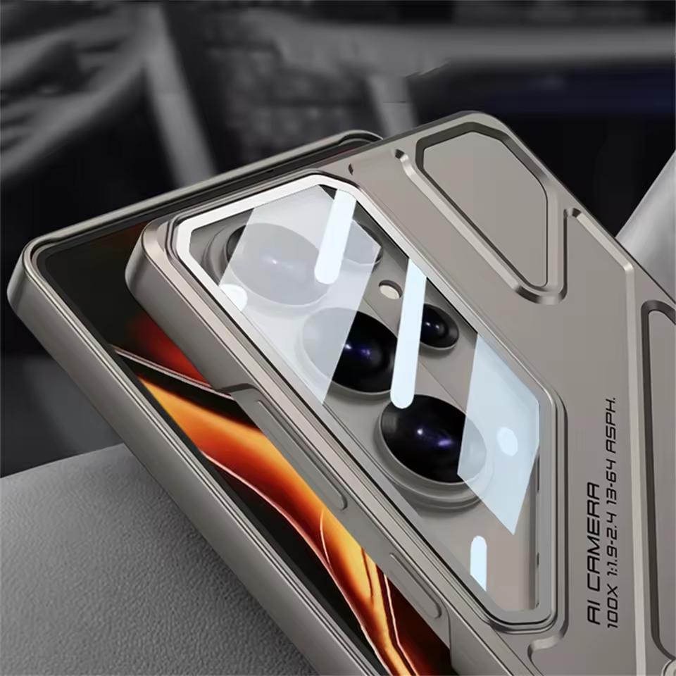 Чехол для Samsung Galaxy S26 Ultra со подставкой, противоударный защитный чехол для телефона, встроенная защита объектива камеры, складная подставка