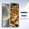 Деньги Золото Искусство Чехол Для Телефона Для Samsung S24,30,21,22,23,20 FE,lite,PIus,Ultra,5G,Note,9,10 Прозрачная Крышка
