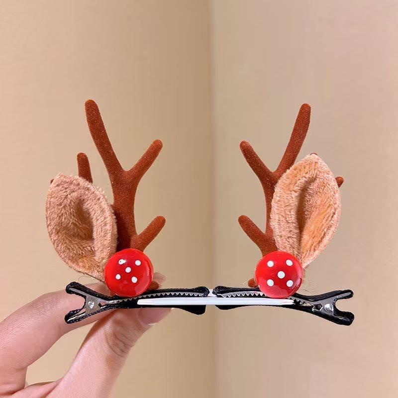 Children's Reindeer Antler Hair Clip - Cute Christmas Cartoon Hair Accessory