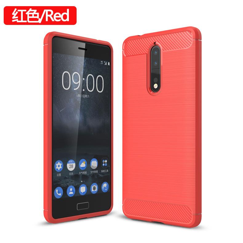 Подходит для чехла для мобильного телефона Nokia 1, защитного чехла для Nokia 1, противоударного чехла из текстурированного ТПУ с эффектом карбона